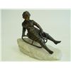 Image 1 : Bronze figure of "Boy on Sleigh" signed Kirchner