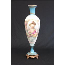 19th c. portrait  vase signed Limoges, France