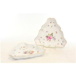 Pair 20th c. Meissen triangular plates