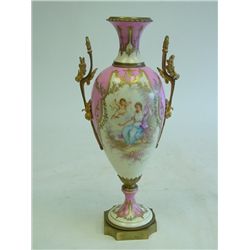 19th c. handpainted Sevres urn signed A. Chaprius