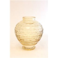 1920's Daum Nancy Art Deco geometric citrine vase