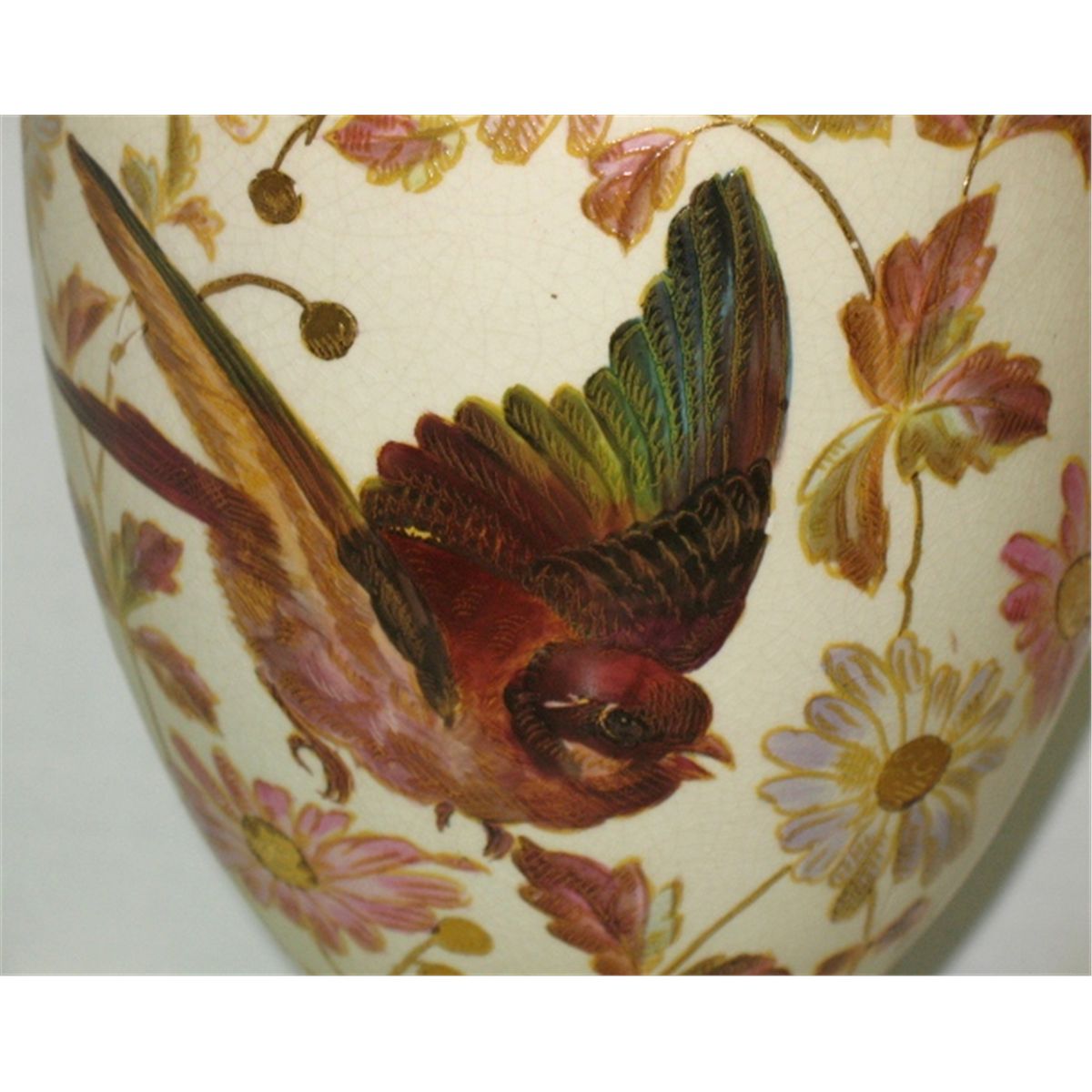 Pair Antique Decorated English Porcelain Vases