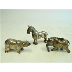 3 Russian silver "Animals"