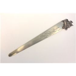 Russian silver letter opener with "Bird"