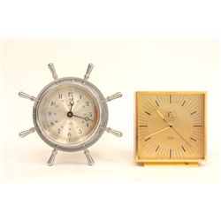 Concord quartz desk clock & Salem ship wheel clock