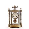 Image 1 : Enamel & bronze clock with jeweled dial