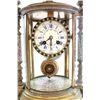 Image 3 : Enamel & bronze clock with jeweled dial