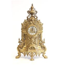 Bronze figural mantle clock