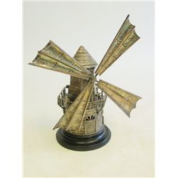 19th c. silver windmill clock