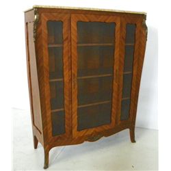 French marble top vitrine