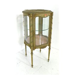 French round curio with bevelled glass on top