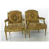 Image 1 : Pair 18th c. Aubusson upholstered open arm chairs