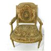 Image 3 : Pair 18th c. Aubusson upholstered open arm chairs