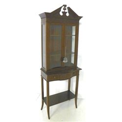 Edwardian style satinwood 2 piece vitrine ca. 1940