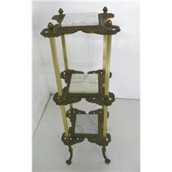 Victorian brass stand with marble inserts
