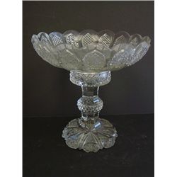 19th c. cut glass 2 piece compote