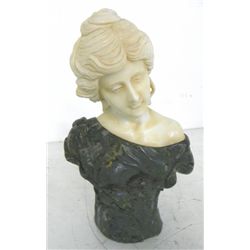 Green marble bust