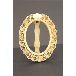 19th c. carved ivory oval shaped frame