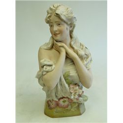 Unusual Royal Dux bust signed Shubert