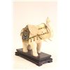 Image 4 : Ivory Elephant with brass & enamel carpet saddle