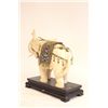Image 5 : Ivory Elephant with brass & enamel carpet saddle