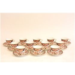 Set of 12 Royal Crown Derby cups & saucers