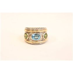 D. Yurman silver, gold & colored stone ring