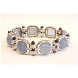 18kt gold, diamond, garnet & moonstone bracelet