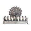 Image 1 : German silver Peacock design Menorah