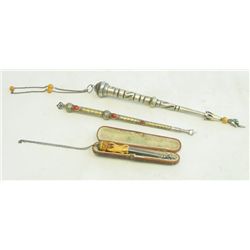 3 silver Torah pointers