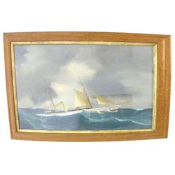 American Gouache "Chipper ship" signed
