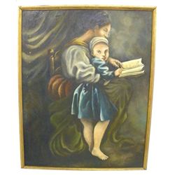 Mid century framed oil painting signed Zak, J.