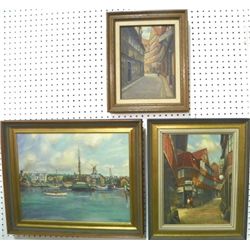 3 framed oil paintings signed Schmidt, H.R.