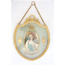 19th c. bronze frame with picture