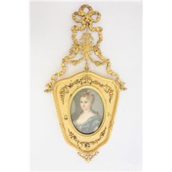 19th c. bronze & ivory frame