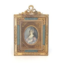 19th c. bronze & ivory frame