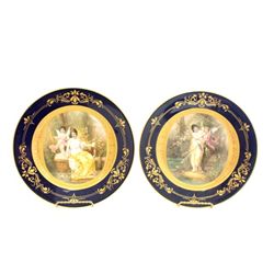 Pair Royal Vienna plates signed C. Heer