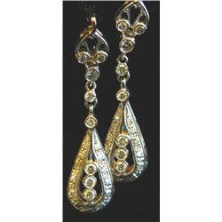 14kt white gold drop earrings with diamonds
