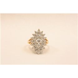 Marquis shape diamond ring with yellow gold