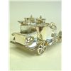 Image 3 : Silver plate "Car" shaped condiment set