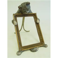Patinated bronze frame with "Cat"