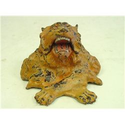 Patinated bronze "Big Cat" inkwell