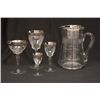 Image 1 : Platinum rim etched crystal stemware set