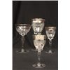 Image 3 : Platinum rim etched crystal stemware set