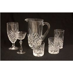 40 piece crystal stemware set with pitcher