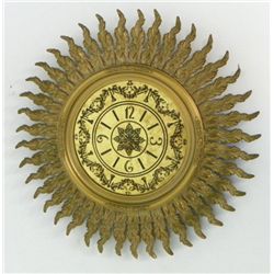 Gilt sunburst wall clock
