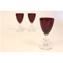 Ruby & clear glass stemware