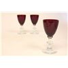 Image 1 : Ruby & clear glass stemware