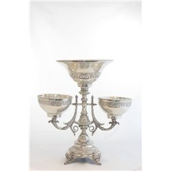 Silverplate 3 bowl epergne