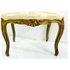 Image 4 : Louis XV style gilt arm chair with ottoman